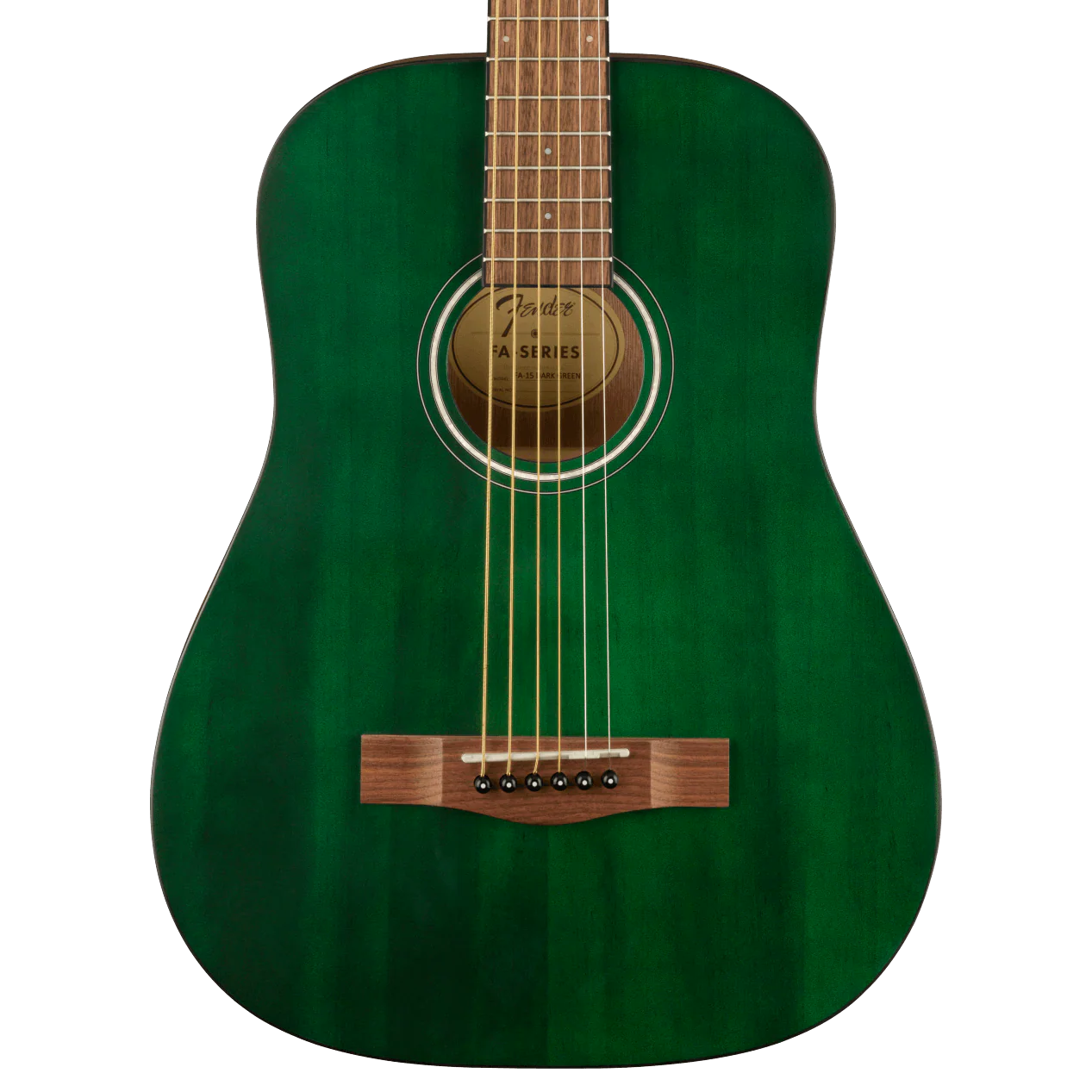 Fender FA-15 3/4 Scale Steel Walnut Fingerboard Green Acoustic Guitar W/ Gig Bag