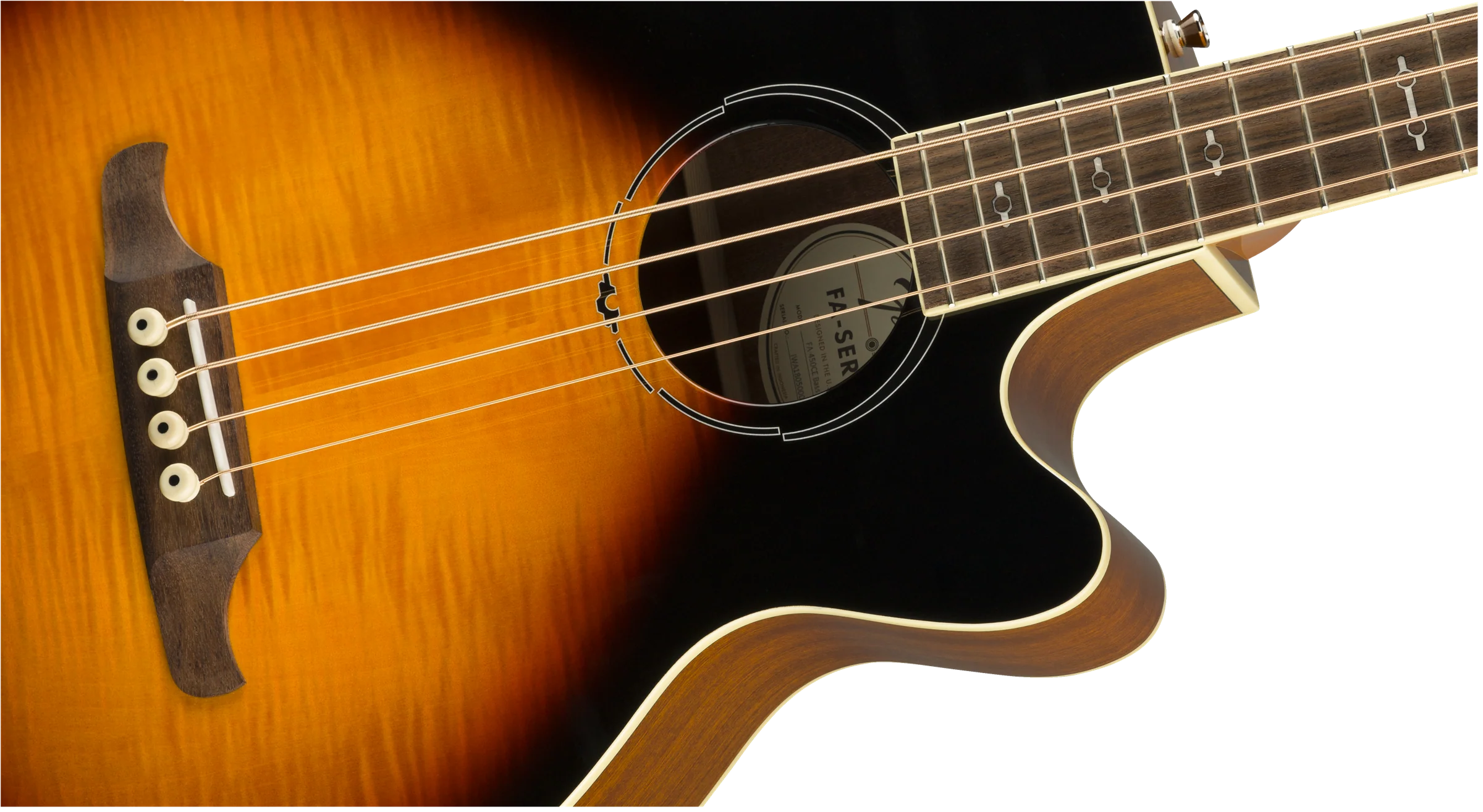 Fender FA-450CE Laurel Fingerboard Acoustic Bass - 3-Color Sunburst - Image 4