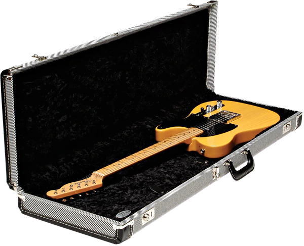 Fender G&G Deluxe Strat/Tele Hardshell Case Black Tweed with Black Interior - Image 2