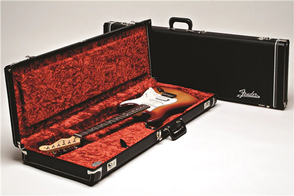 Fender G&G Deluxe Strat/Tele Hardshell Case Black with Orange Plush Interior Fender Amp Logo - Image 2