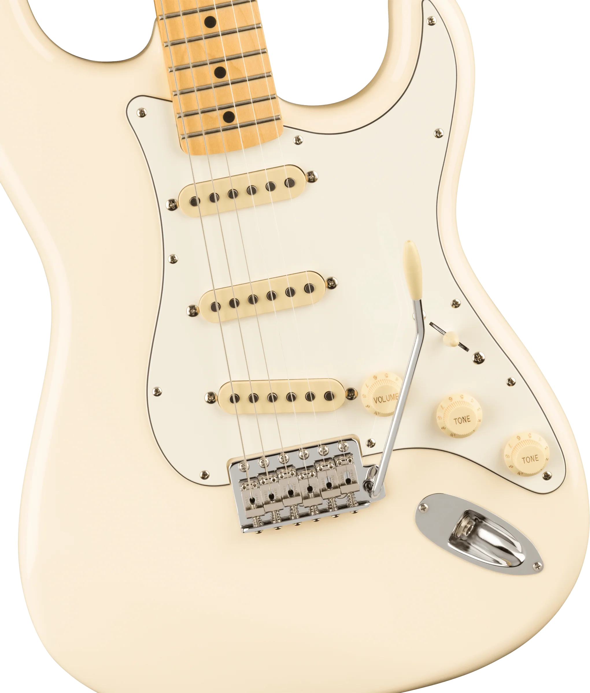 Fender JV Modified '60s Stratocaster Maple Fingerboard Olympic White Electric Guitar With Gig Bag - Image 3