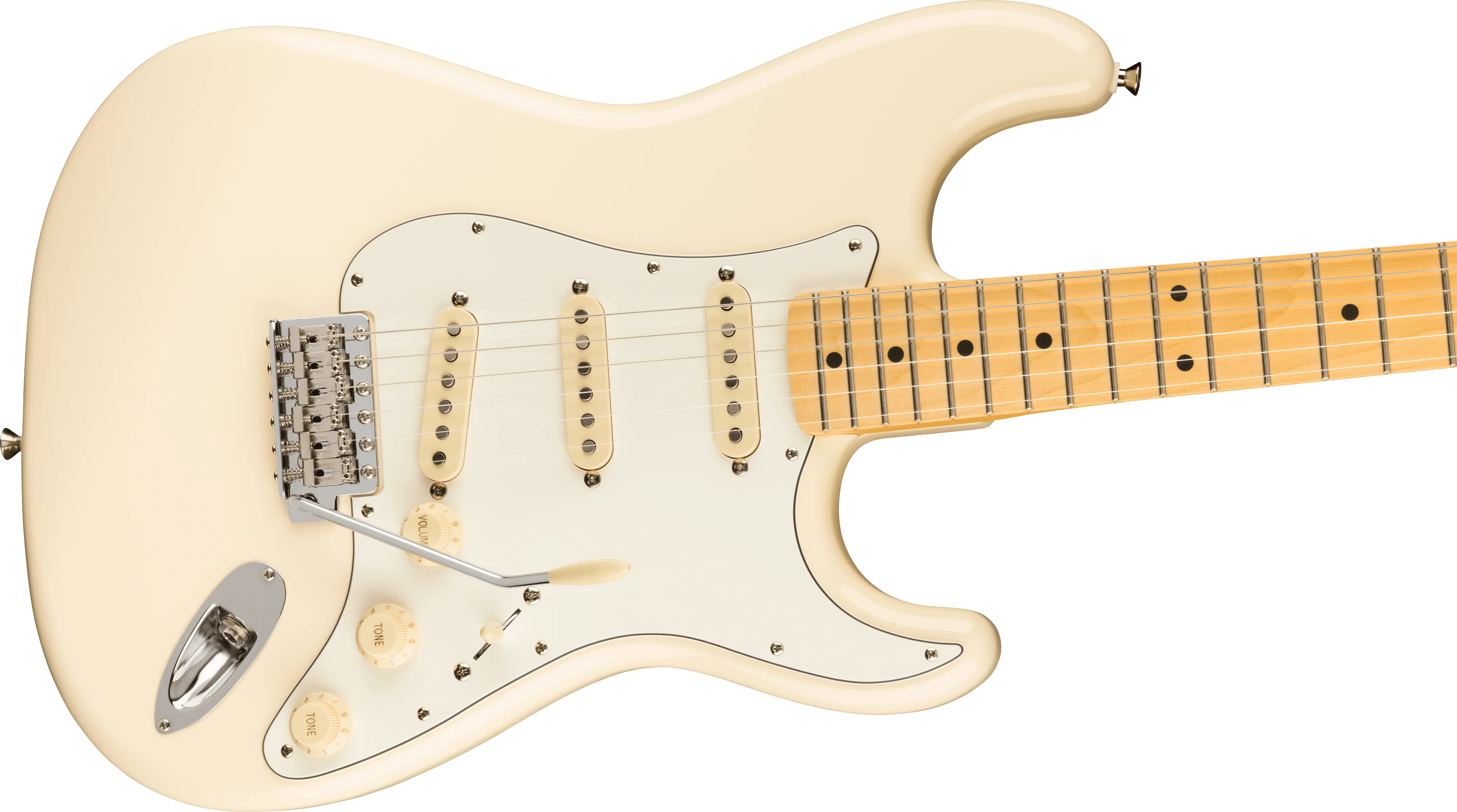 Fender JV Modified '60s Stratocaster Maple Fingerboard Olympic White Electric Guitar With Gig Bag - Image 4