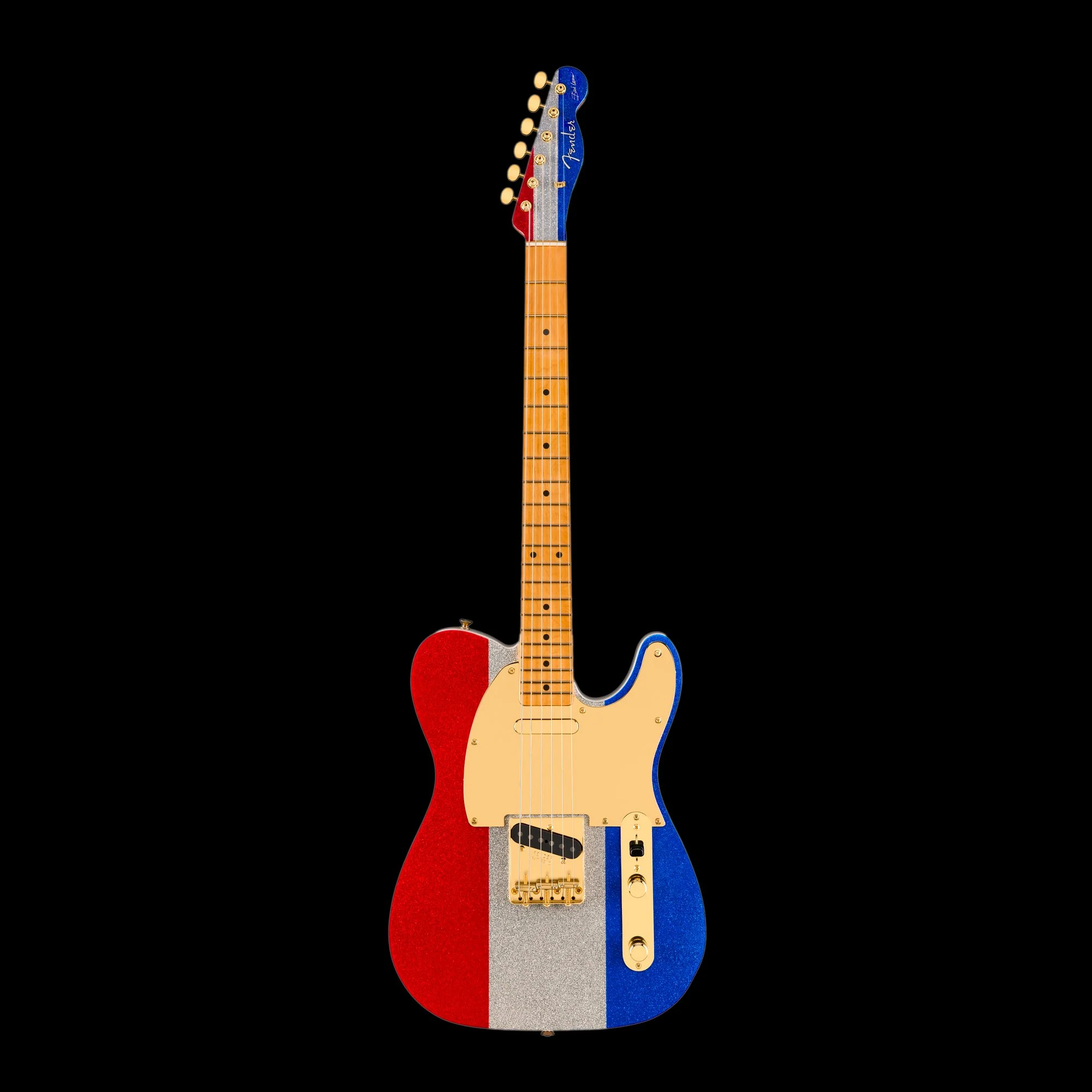 Fender Limited Edition Artist Series Buck Owens Telecaster Red Silver & Blue Sparkle W/ Gig Bag Demo - Image 2