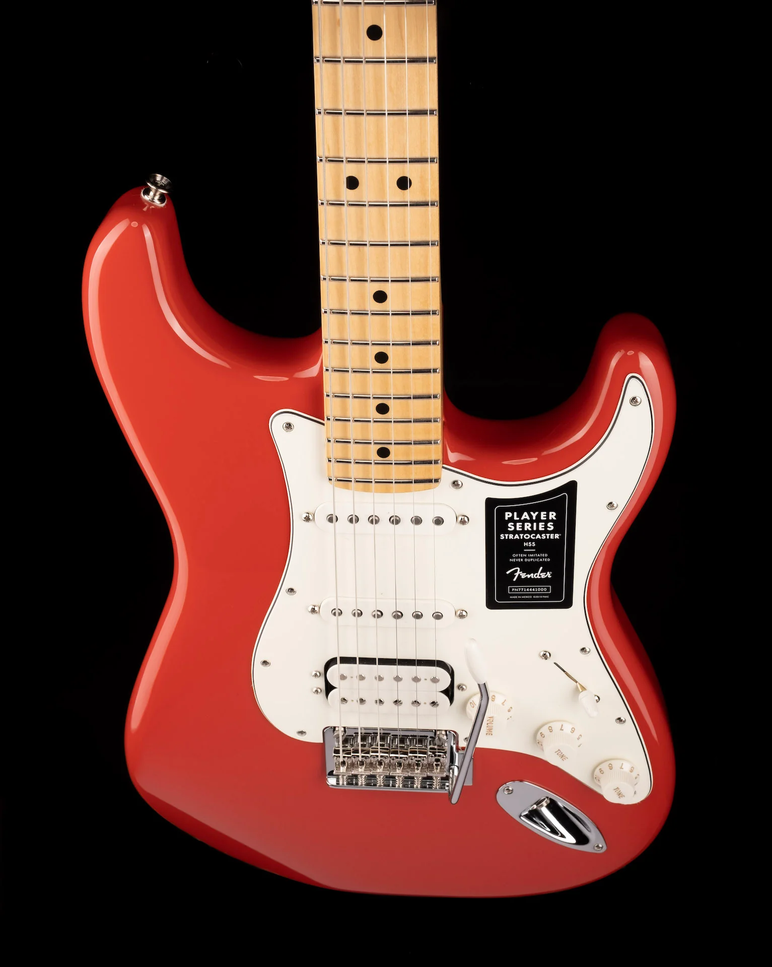 Fender Limited Edition Deluxe Player Strat HSS Fiesta Red With Matching Headcap - Image 4