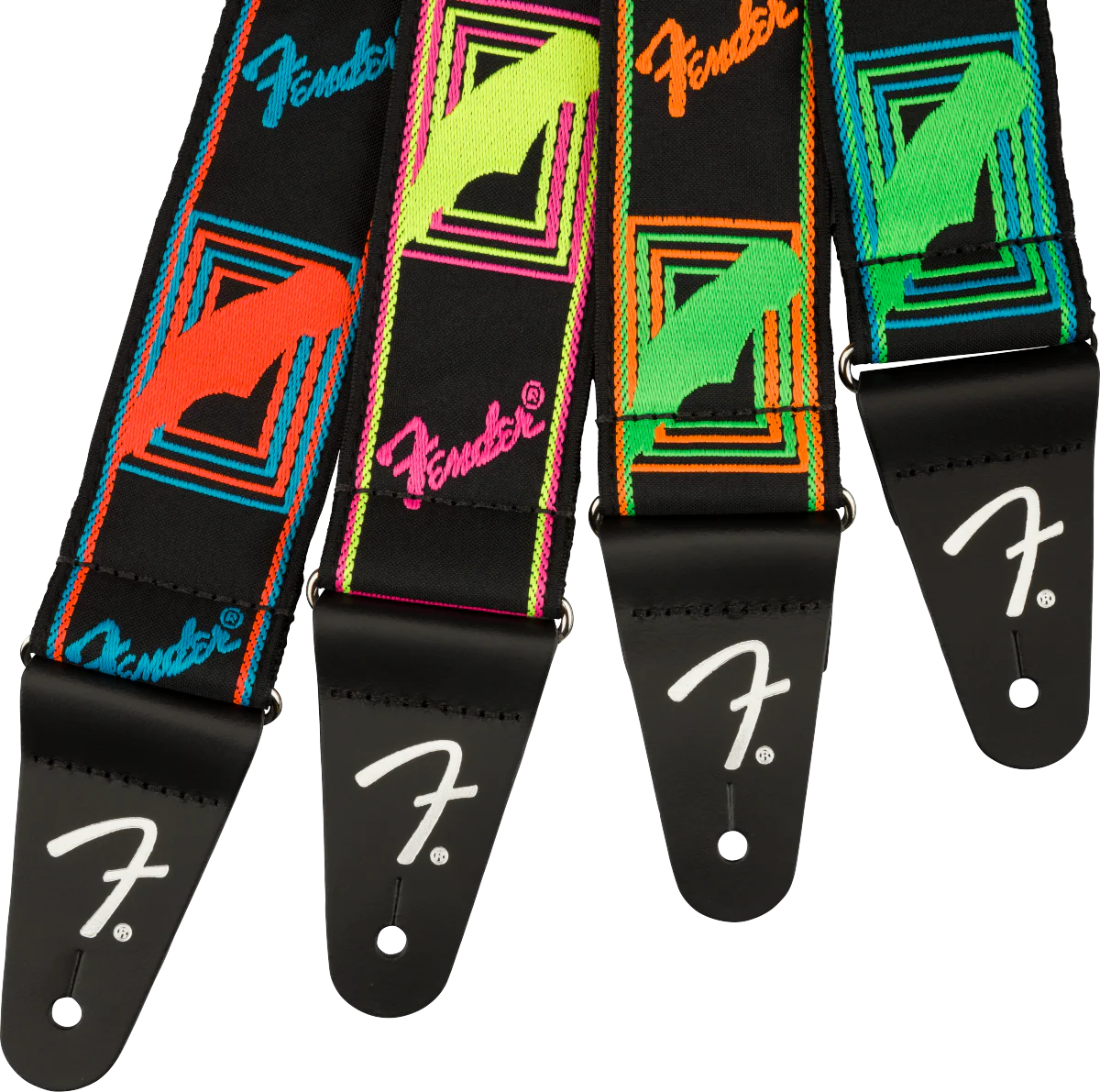 Fender Neon Monogrammed Strap Green/Blue - Image 3