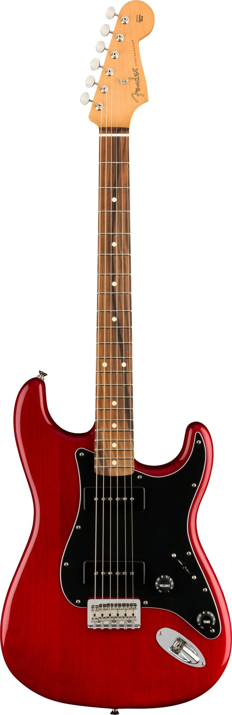 Fender Noventa Stratocaster Pau Ferro Fingerboard Crimson Red Transparent Electric Guitar - Image 2