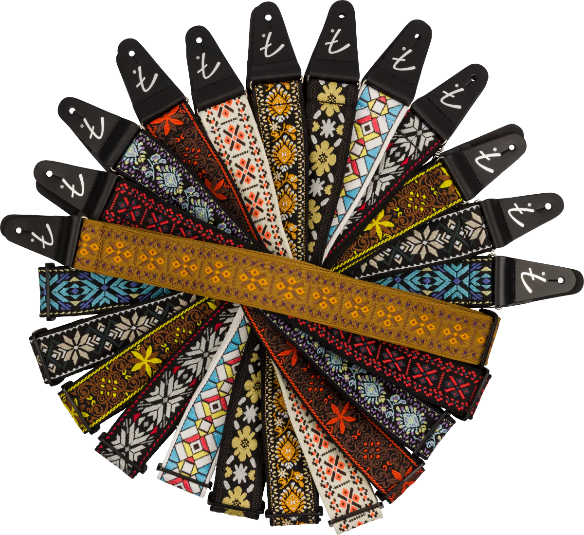 Fender Pasadena Woven Strap Yellow Lotus 2" Strap - Image 4