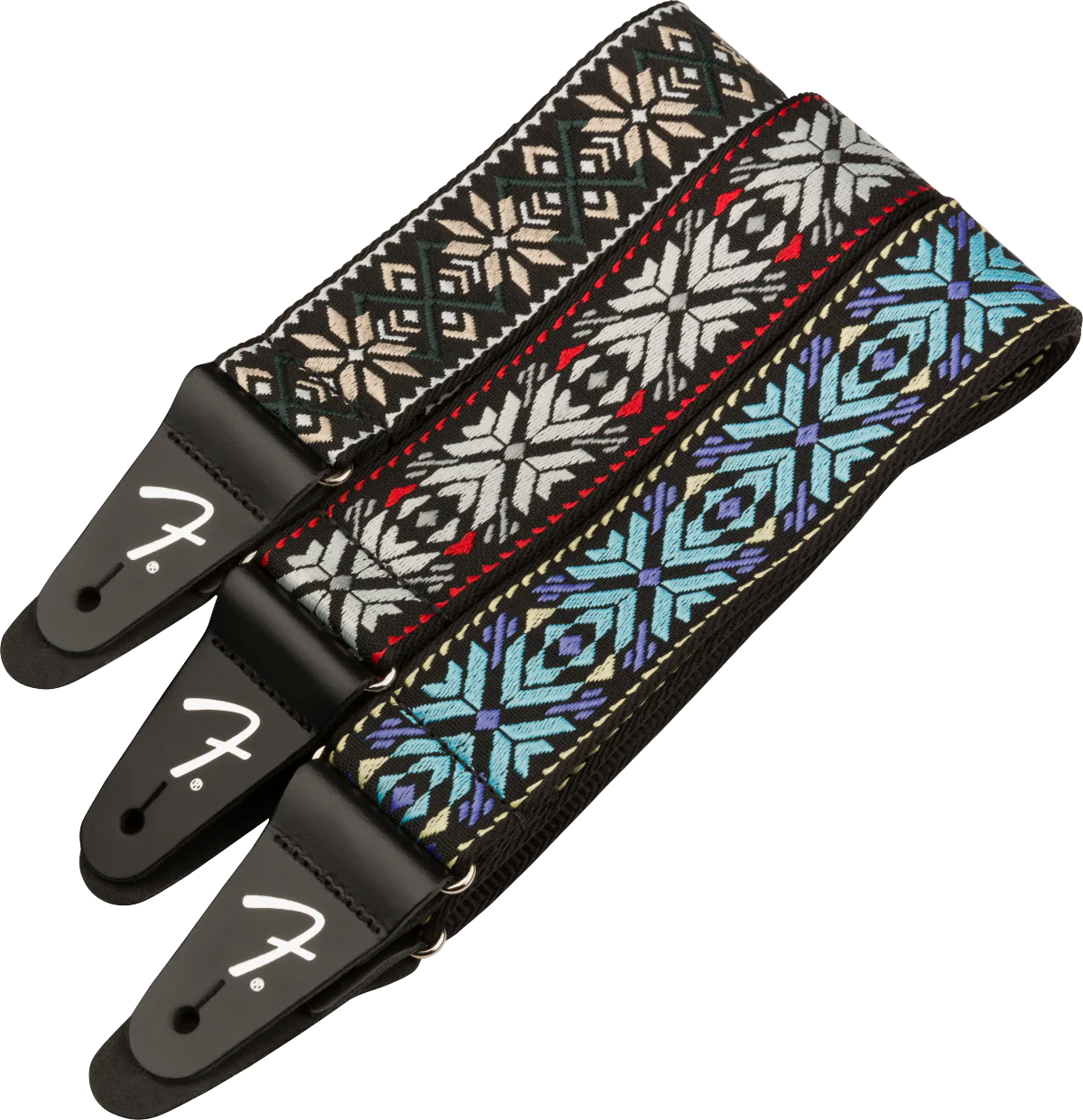 Fender Pasadena Woven Strap Yellow Snowflake 2" Strap - Image 3