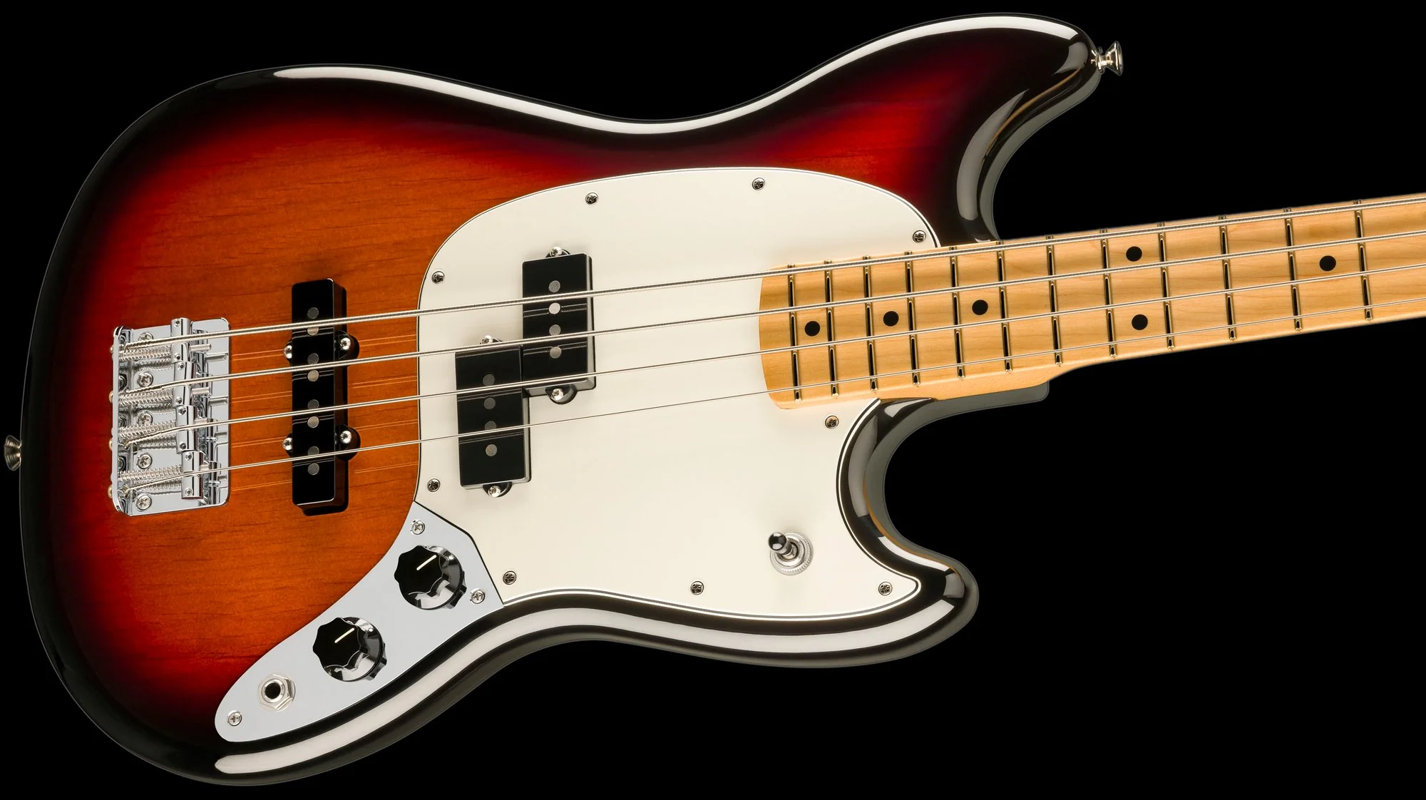 Fender Player II Mustang Bass PJ Maple Fingerboard 3-Color Sunburst - Image 5