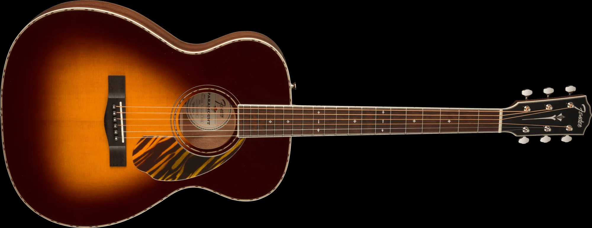 Fender PO-220E Orchestra 3-Tone Vintage Sunburst Acoustic Guitar with Case - Demo - Image 5