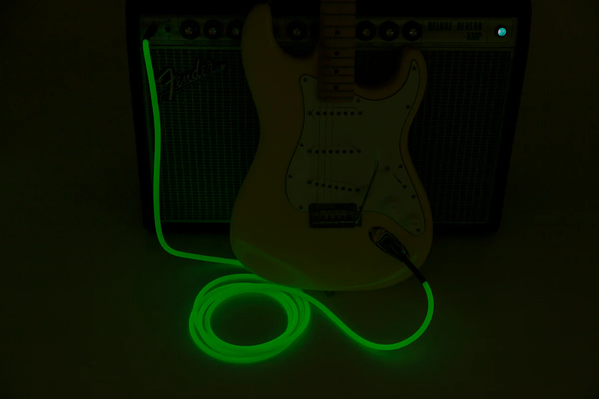Fender Professional Glow in the Dark Cable Green 18.6-ft. - Image 7