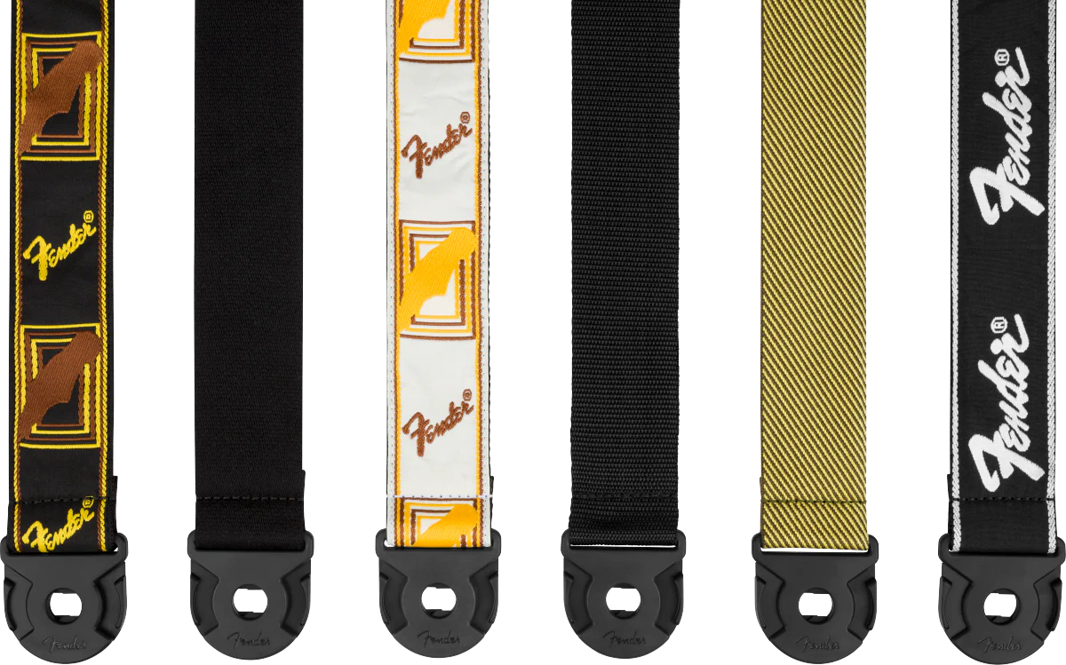 Fender Quick Grip Locking End Strap White Yellow and Brown 2" - Image 4