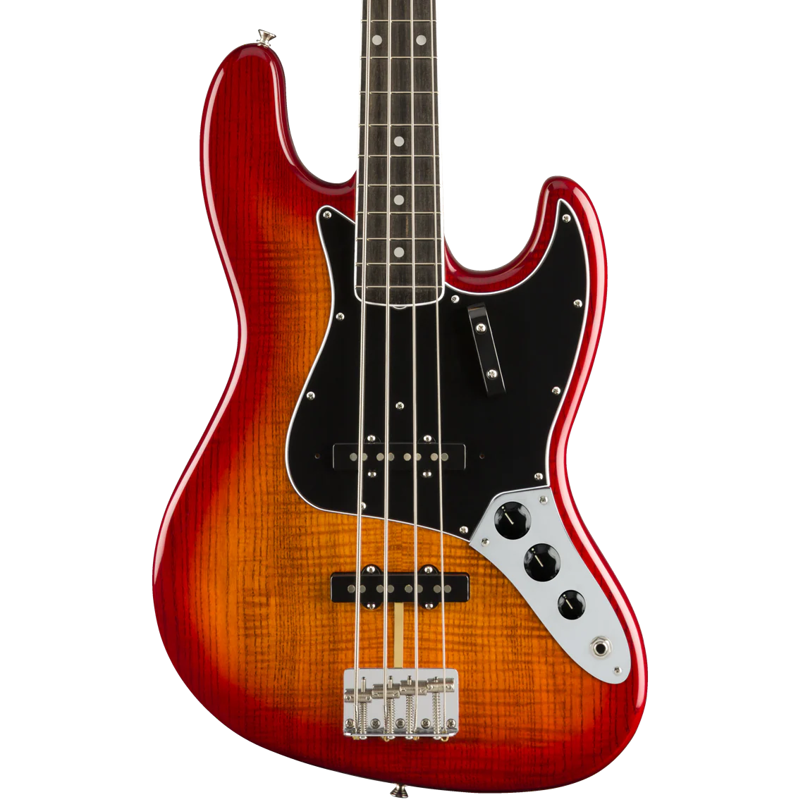 Fender Rarities Flame Ash Top Ebony Fingerboard Jazz Bass - Plasma Red Burst