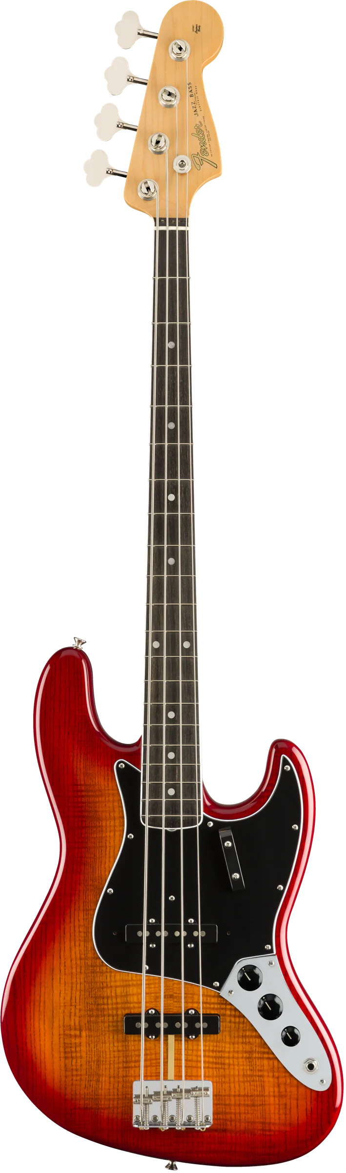 Fender Rarities Flame Ash Top Ebony Fingerboard Jazz Bass - Plasma Red Burst - Image 2