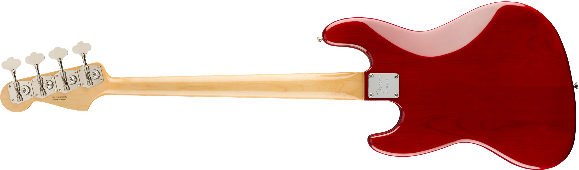Fender Rarities Flame Ash Top Ebony Fingerboard Jazz Bass - Plasma Red Burst - Image 5