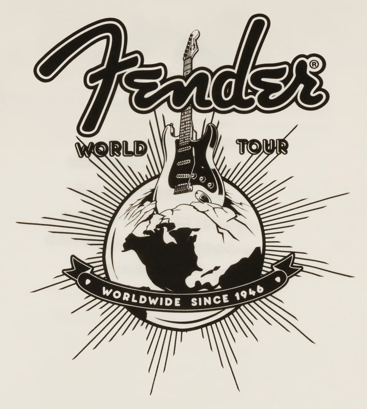 Fender World Tour T-Shirt Vintage White S - Image 4