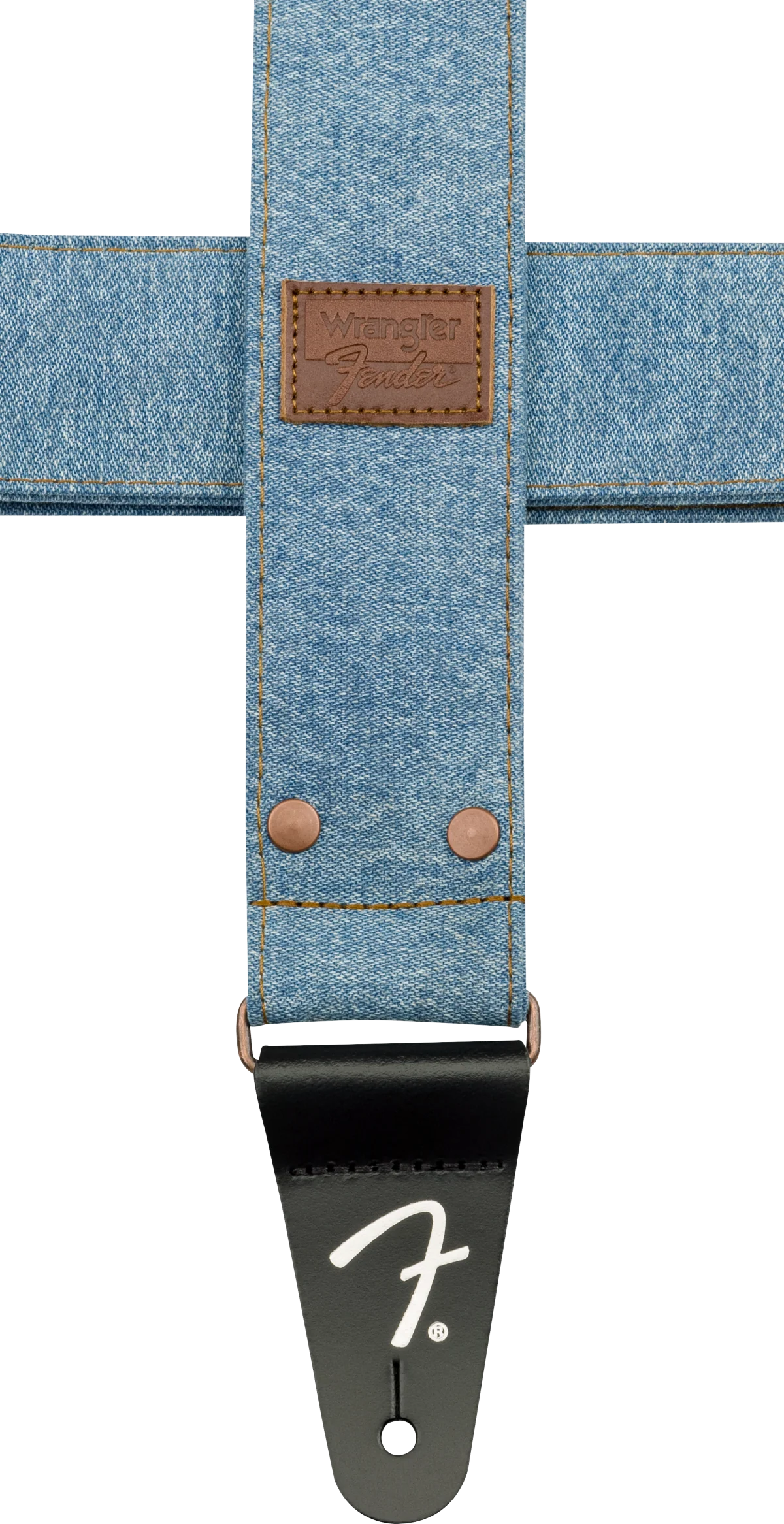 Fender x Wrangler Riveted Denim Strap Light Indigo - Image 5