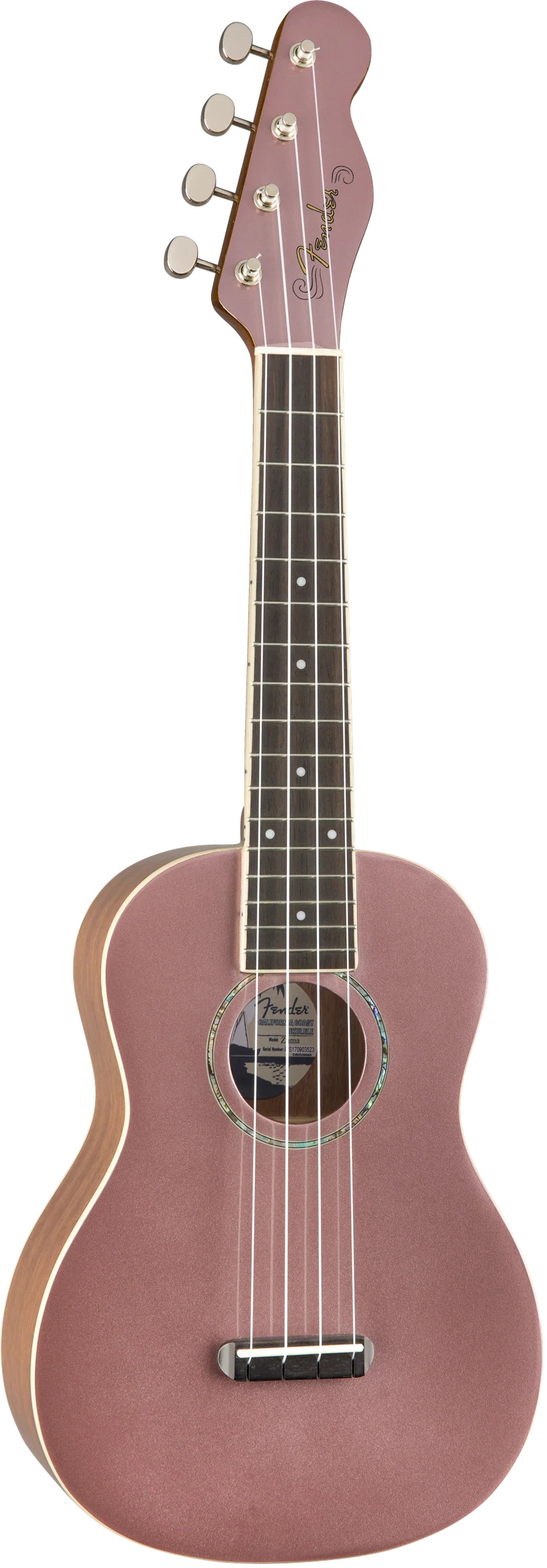 Fender Zuma Concert Ukulele Burgundy Mist Walnut Fingerboard - Image 3