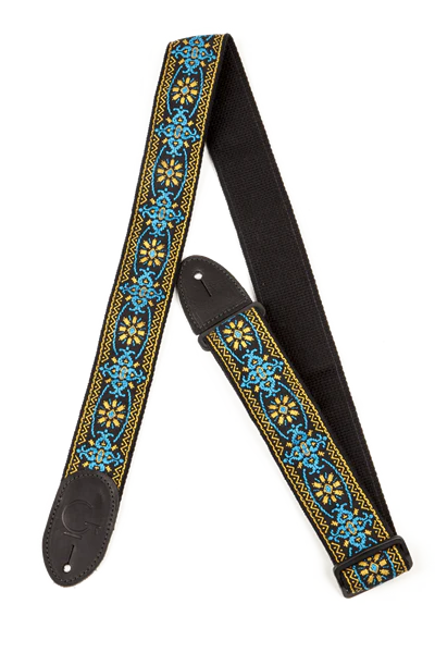 Gretsch G Brand Strap Blue/Orange Black Ends