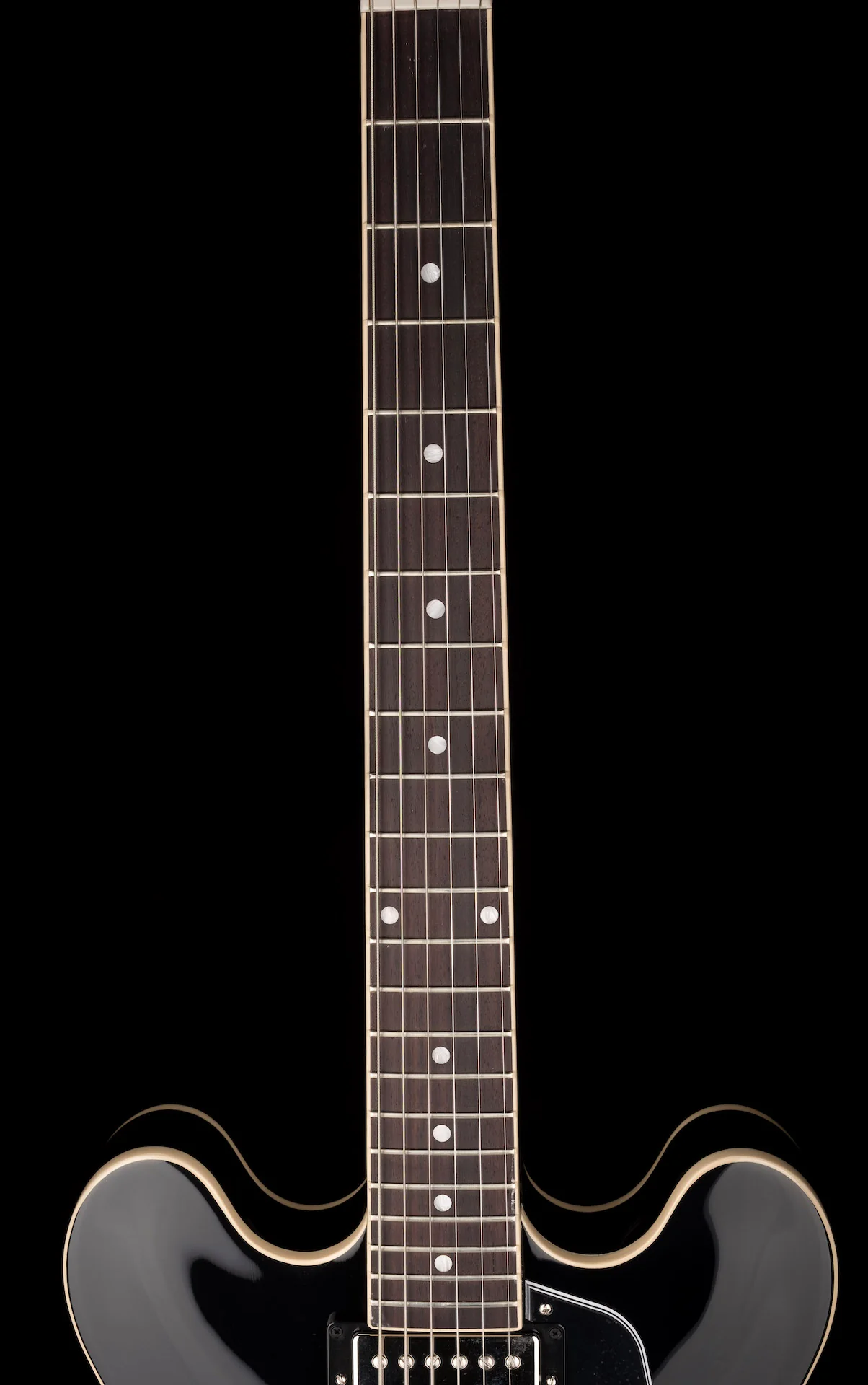 Gibson ES-335 Vintage Ebony Ebony Electric Guitar with Case - Image 8