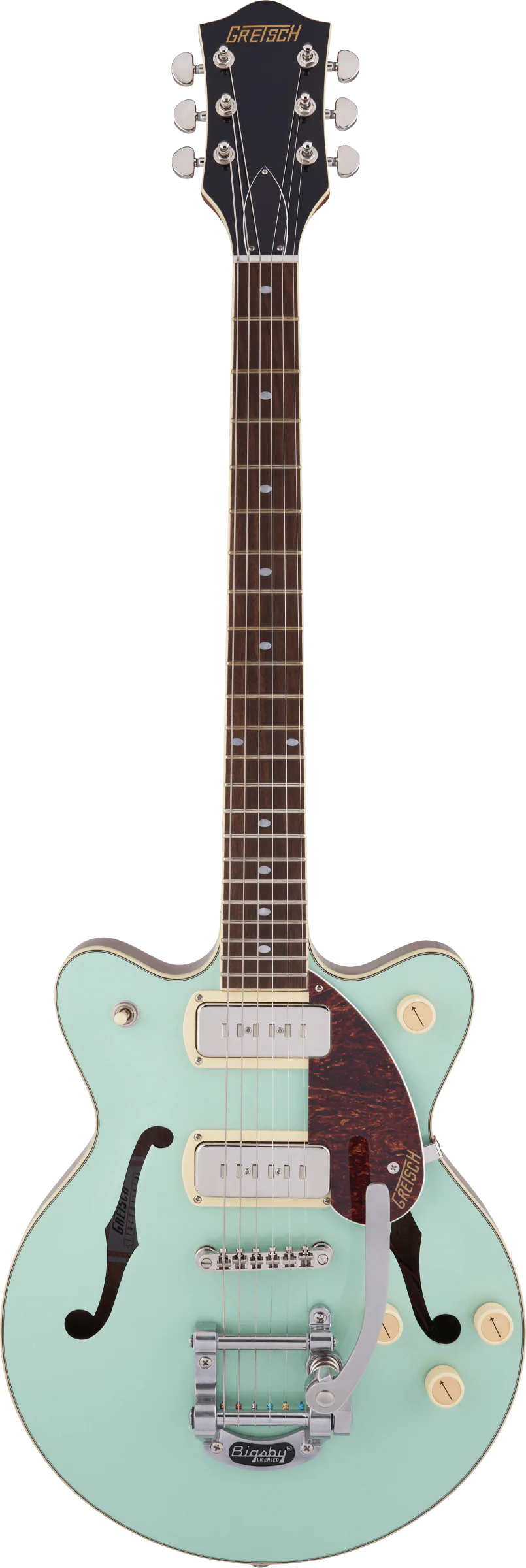Gretsch G2655T-P90 Streamliner Center Block Jr. Double-Cut with Bigsby Two-Tone Mint Metallic - Image 2