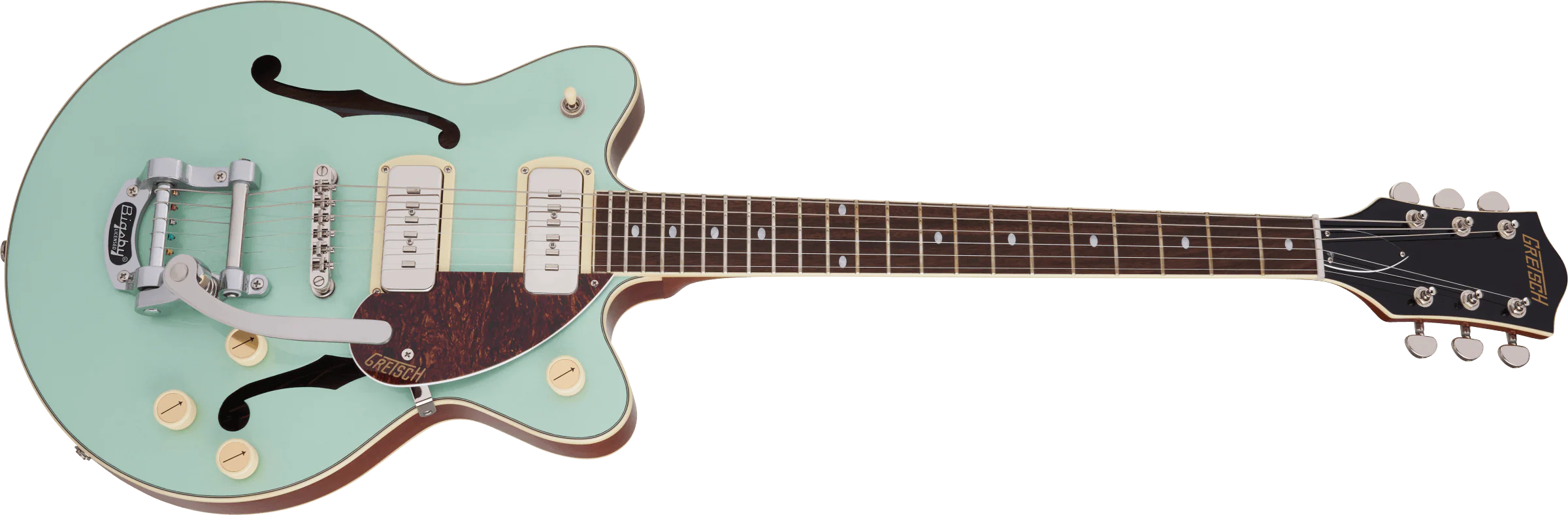 Gretsch G2655T-P90 Streamliner Center Block Jr. Double-Cut with Bigsby Two-Tone Mint Metallic - Image 3
