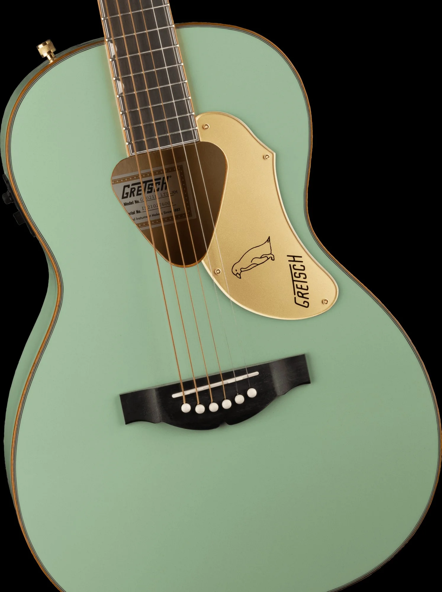Gretsch G5021E Rancher Penguin Parlor Acoustic/Electric Mint Metallic Acoustic Guitar - Image 4