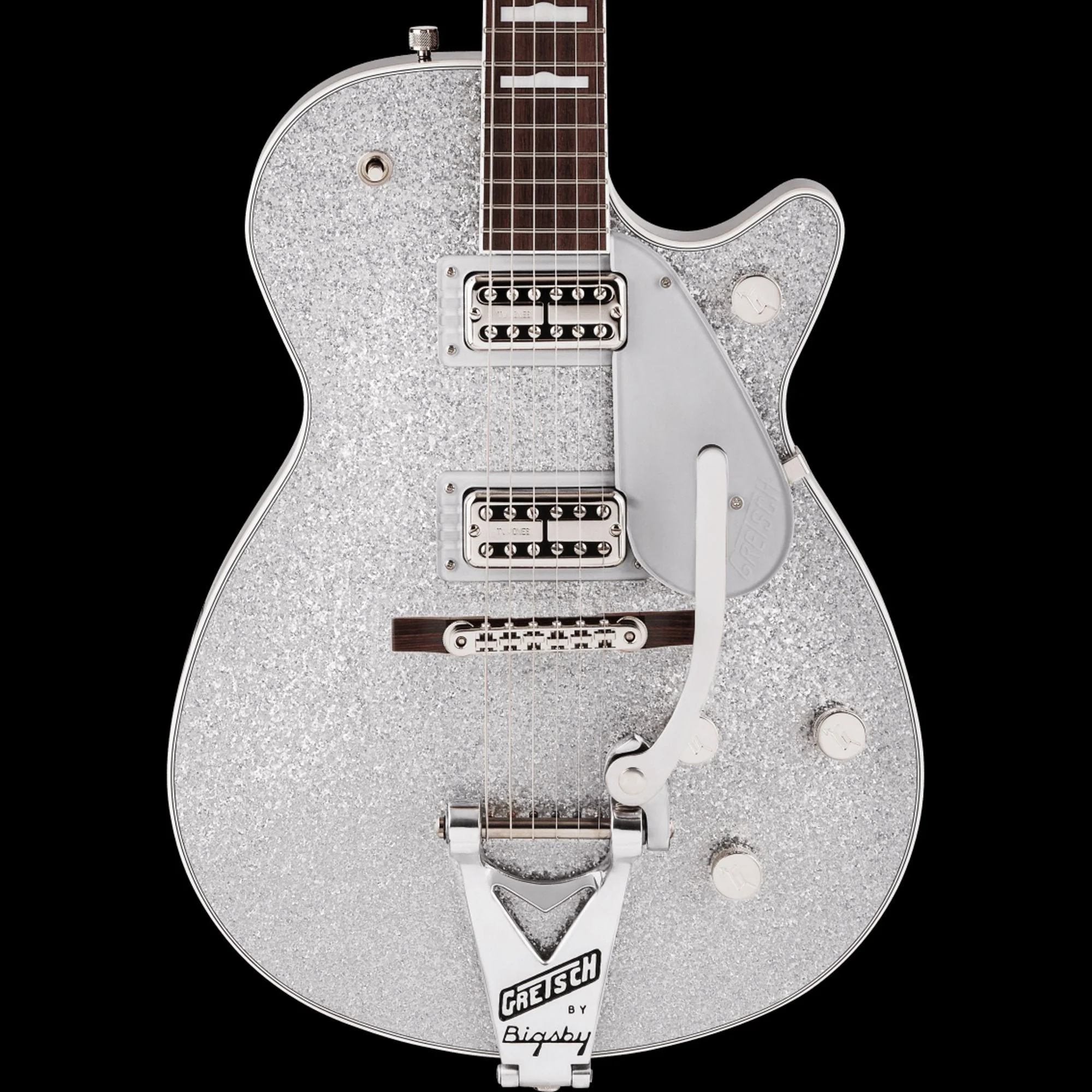 Gretsch G6129T-89 Vintage Select '89 Sparkle Jet with Bigsby Silver Sparkle with Case - Serial # JT22041481 - Demo