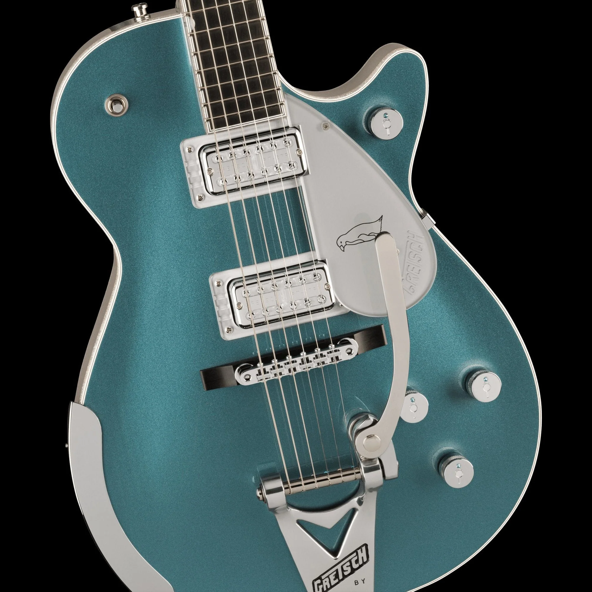 Gretsch G6134T-140 LTD 140th Double Platinum Penguin With Bigsby Two-Tone Stone Platinum/Pure Platinum With Case - Image 3