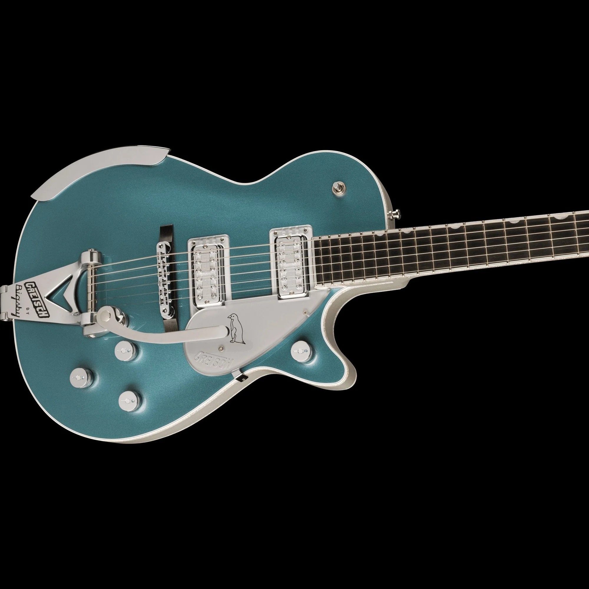 Gretsch G6134T-140 LTD 140th Double Platinum Penguin With Bigsby Two-Tone Stone Platinum/Pure Platinum With Case - Image 4