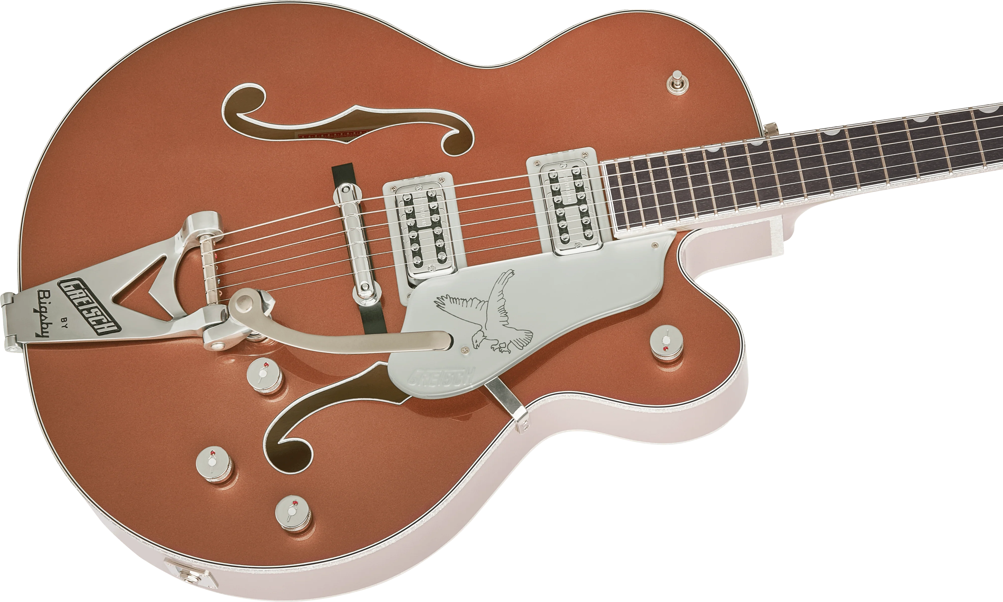 DISC - Gretsch G6136T Limited Edition Falcon with Bigsby Two-Tone Copper/Sahara Metallic Electric Guitar - Image 5