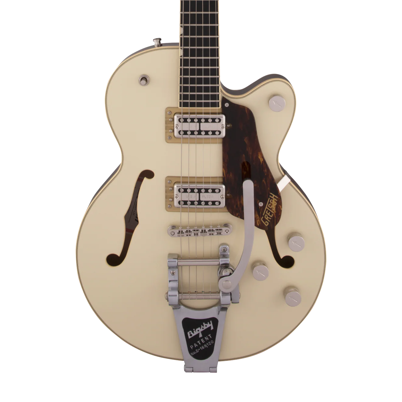 Gretsch G659T Players Edition Broadkaster Jr. Center Block Single-Cut with Bigsby Two-Tone Lotus Ivory/Walnut Stain Electric Guitar