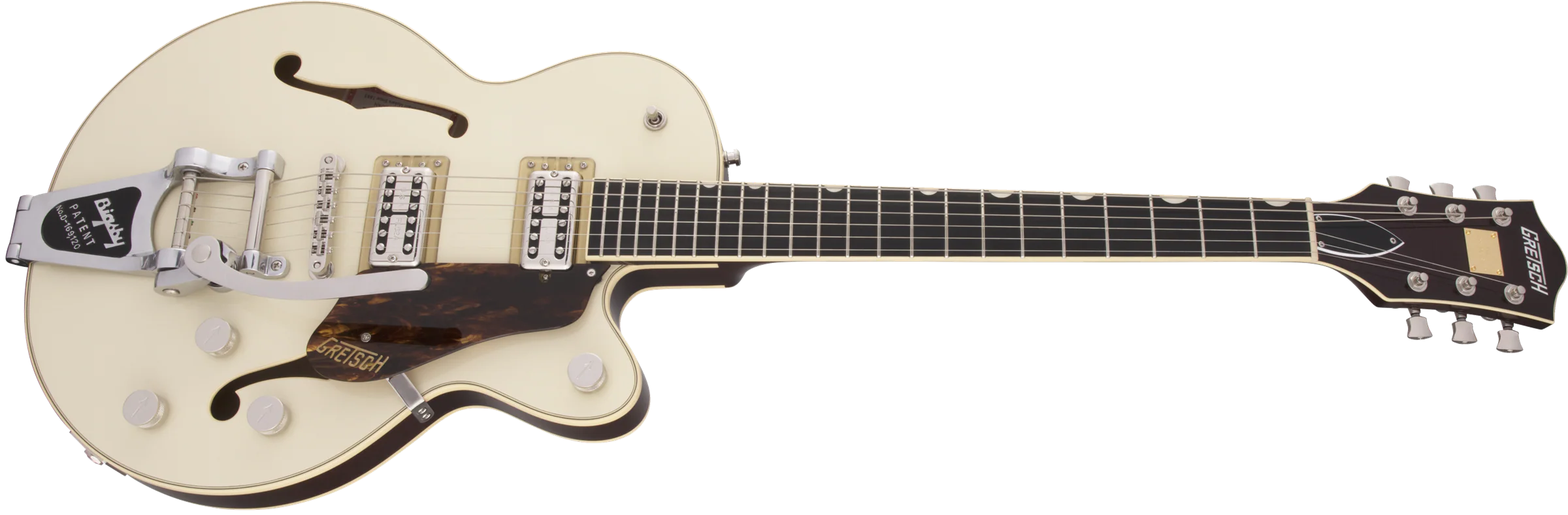Gretsch G659T Players Edition Broadkaster Jr. Center Block Single-Cut with Bigsby Two-Tone Lotus Ivory/Walnut Stain Electric Guitar - Image 3