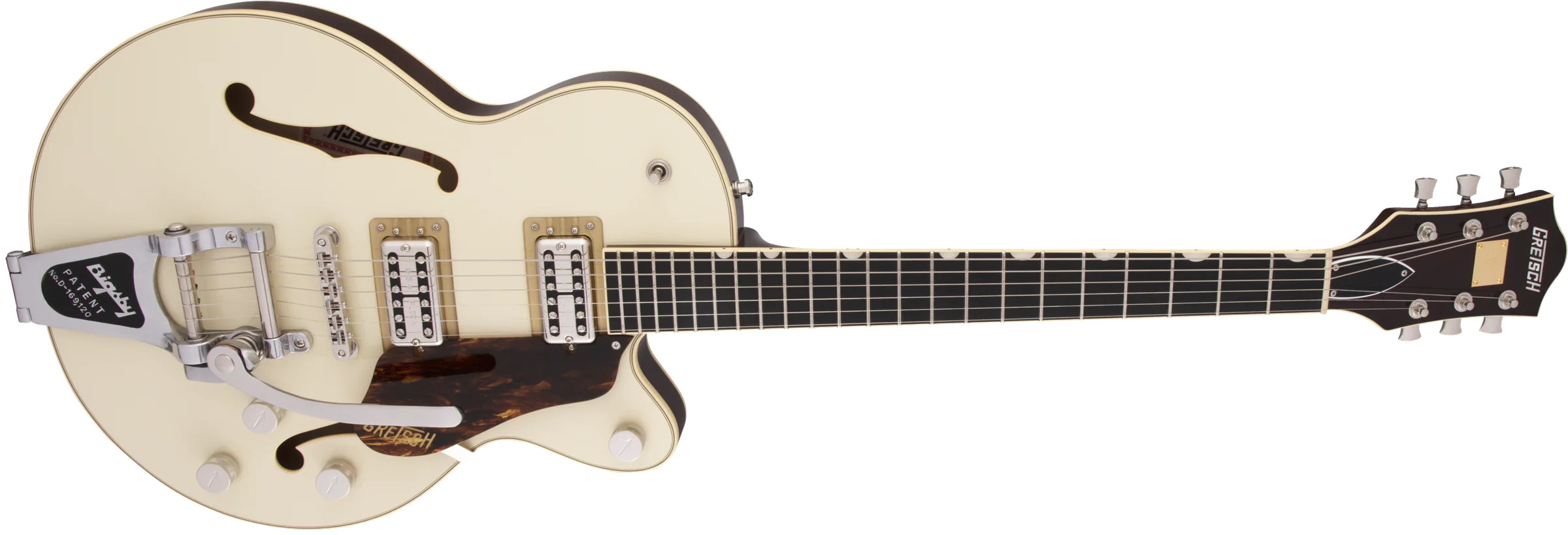 Gretsch G659T Players Edition Broadkaster Jr. Center Block Single-Cut with Bigsby Two-Tone Lotus Ivory/Walnut Stain Electric Guitar - Image 4