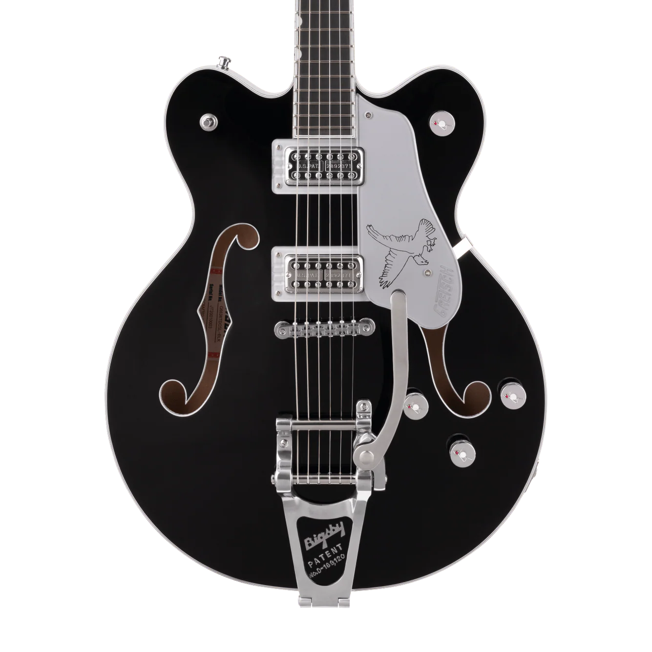 Gretsch G6636TSL Players Edition Silver Falcon Center Block Double-Cut with String-Thru Bigsby Filter’Tron Pickups Black With Case