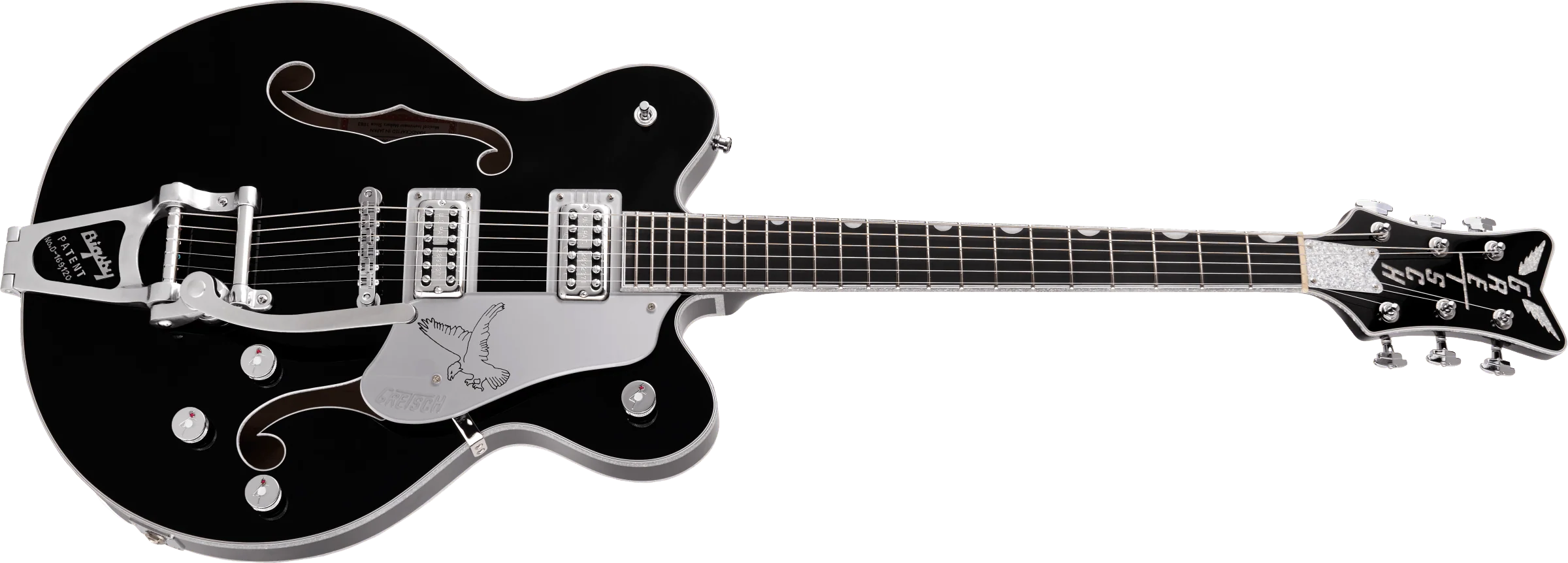 Gretsch G6636TSL Players Edition Silver Falcon Center Block Double-Cut with String-Thru Bigsby Filter’Tron Pickups Black With Case - Image 3