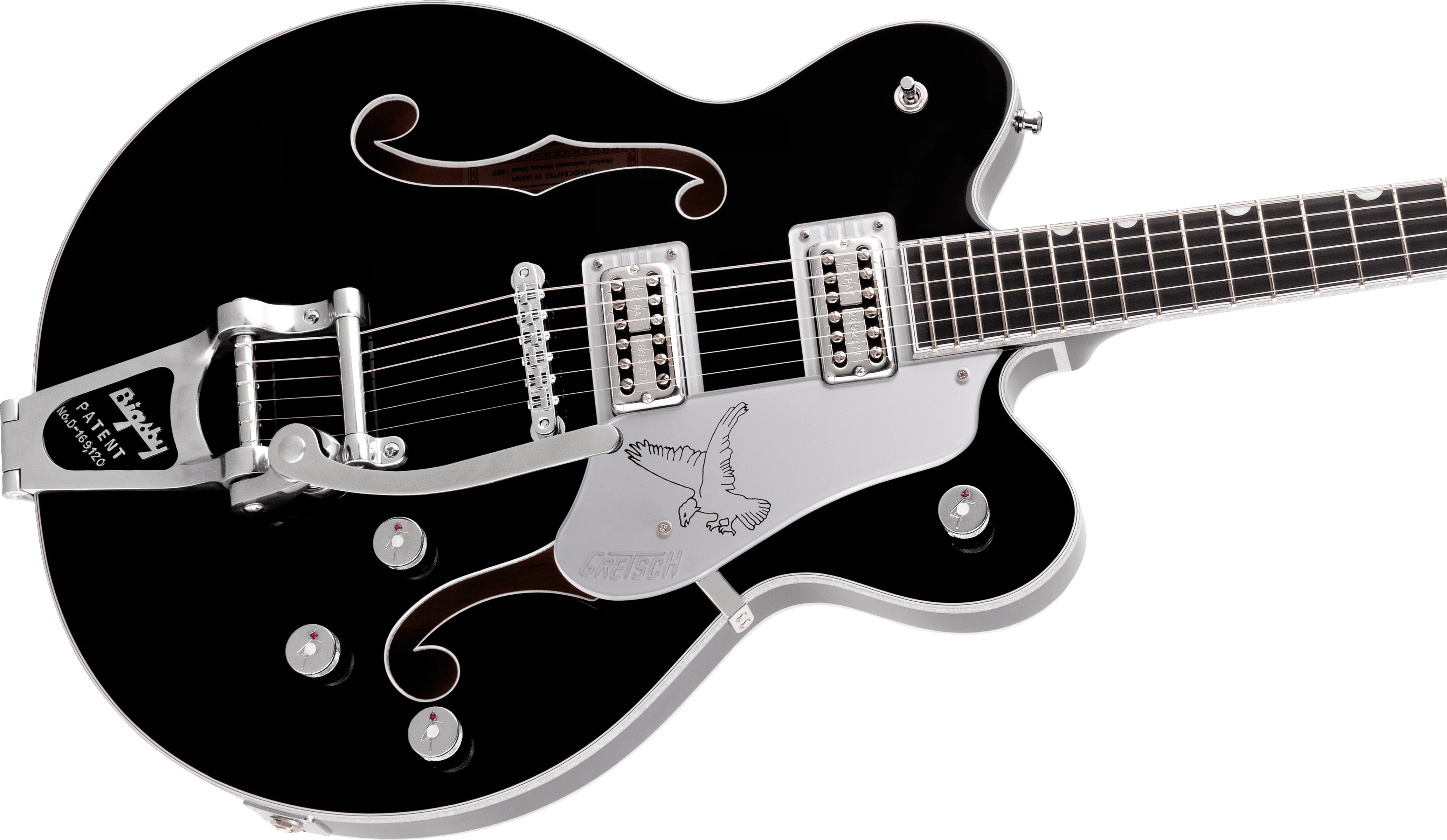 Gretsch G6636TSL Players Edition Silver Falcon Center Block Double-Cut with String-Thru Bigsby Filter’Tron Pickups Black With Case - Image 4