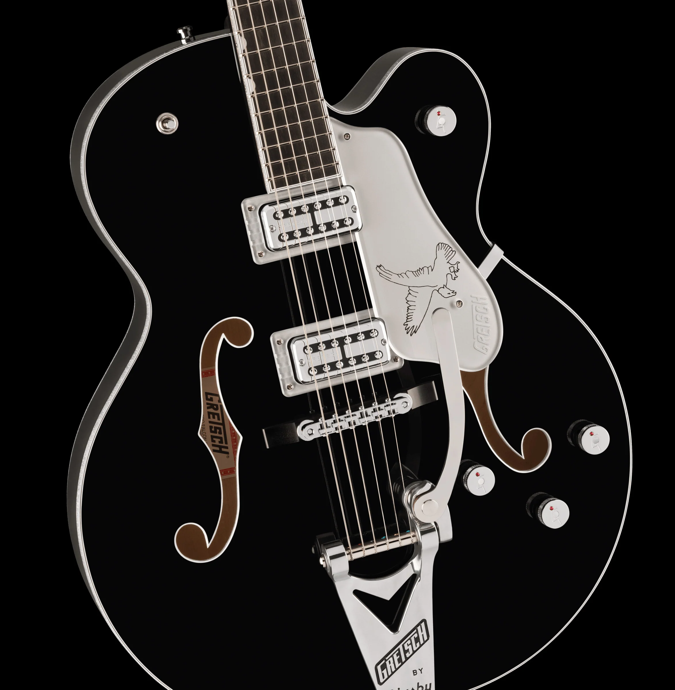 Gretsch Professional Falcon Hollow Body with Bigsby Black With Case - Image 3