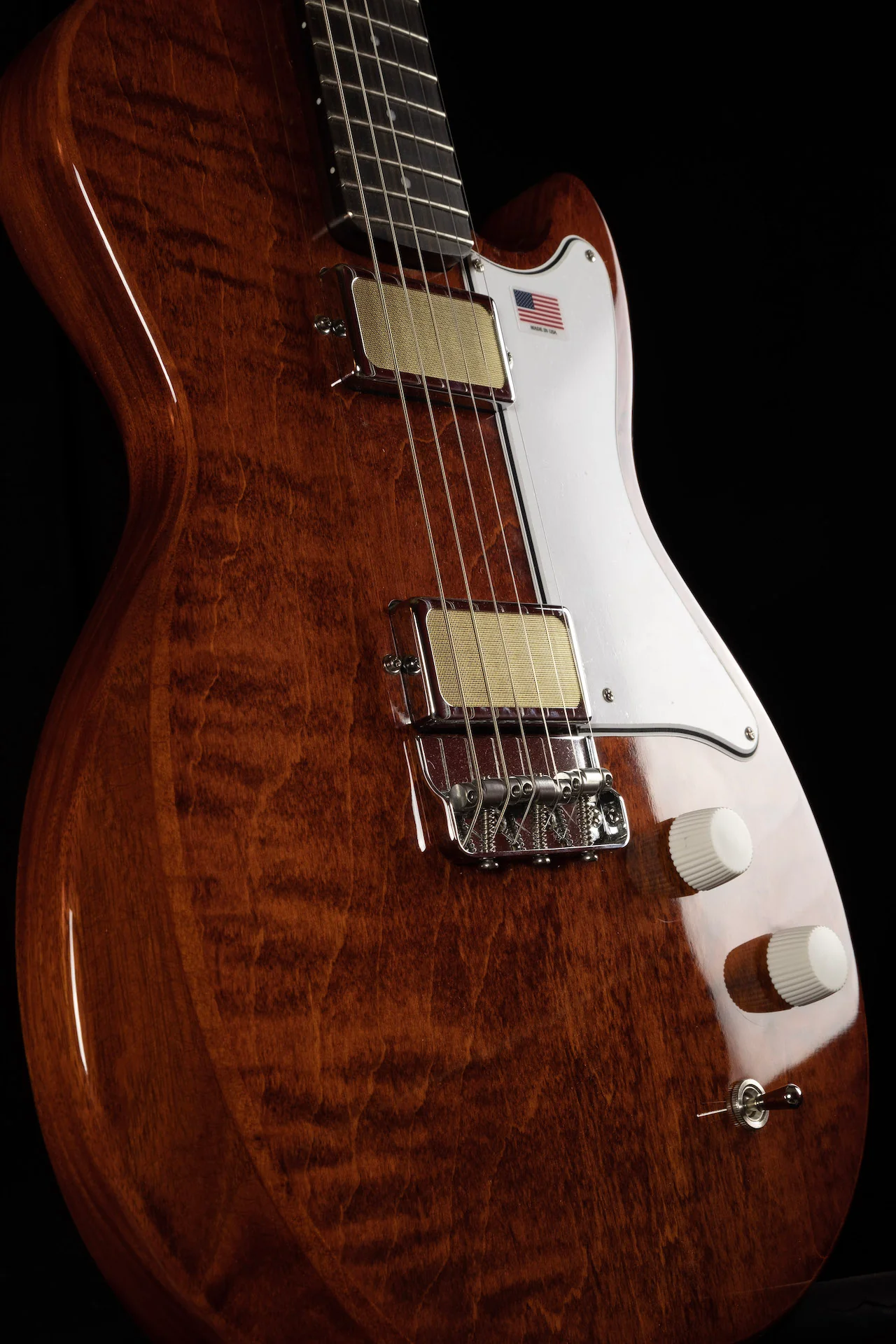 Harmony Limited Edition Jupiter Flame Maple Top Transparent Red Electric Guitar - Image 4