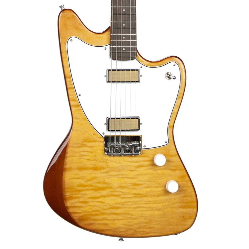 Harmony Limited Edition Silhouette Flame Maple Top Vintage Natural Electric Guitar