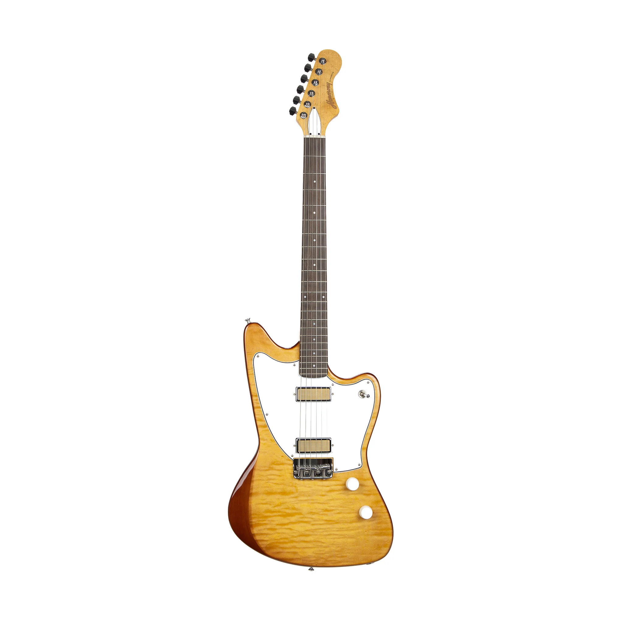 Harmony Limited Edition Silhouette Flame Maple Top Vintage Natural Electric Guitar - Image 2
