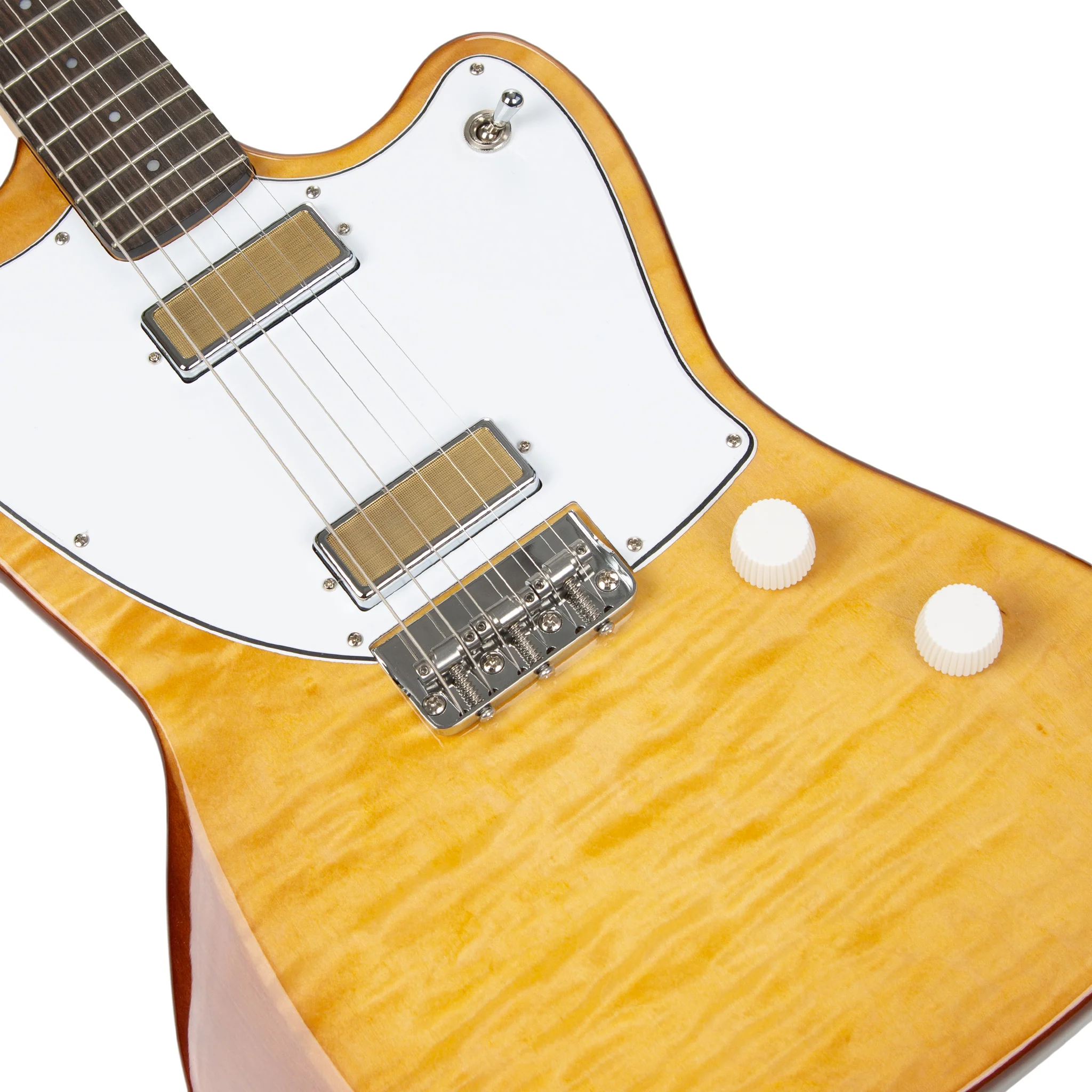 Harmony Limited Edition Silhouette Flame Maple Top Vintage Natural Electric Guitar - Image 4