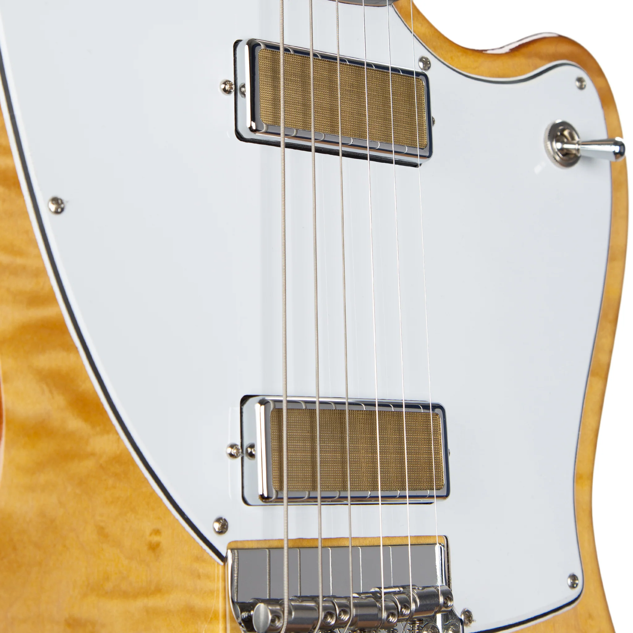 Harmony Limited Edition Silhouette Flame Maple Top Vintage Natural Electric Guitar - Image 5