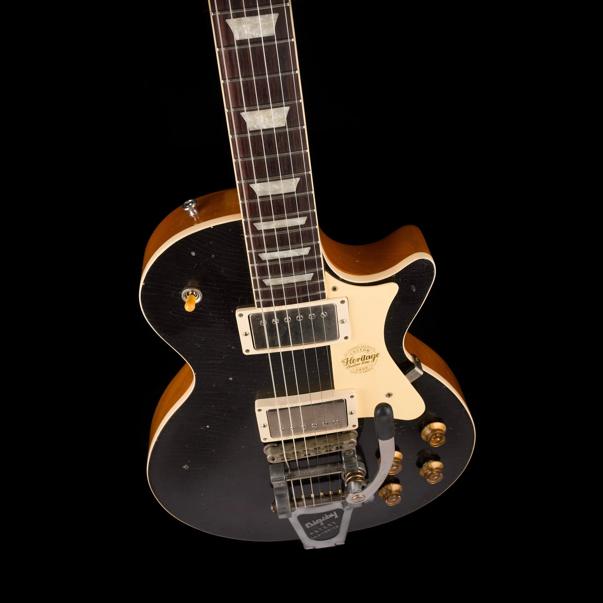 Heritage Custom Shop Custom Core H-150 Artisan Aged with Bigsby Space Black with Case - Image 4
