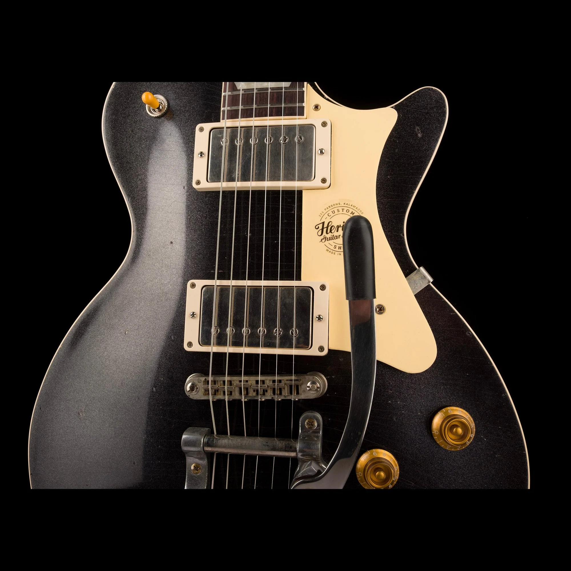 Heritage Custom Shop Custom Core H-150 Artisan Aged with Bigsby Space Black with Case - Image 6