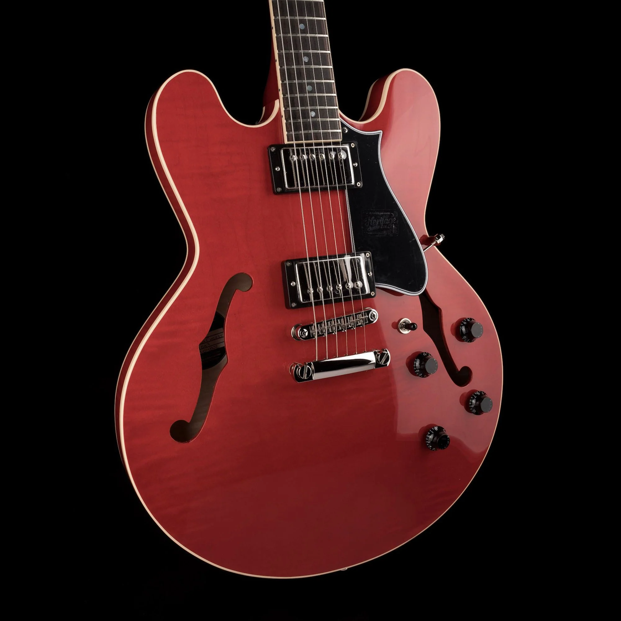 Heritage Standard H-535 Semi-Hollow Trans Cherry Electric Guitar with Case - Image 11