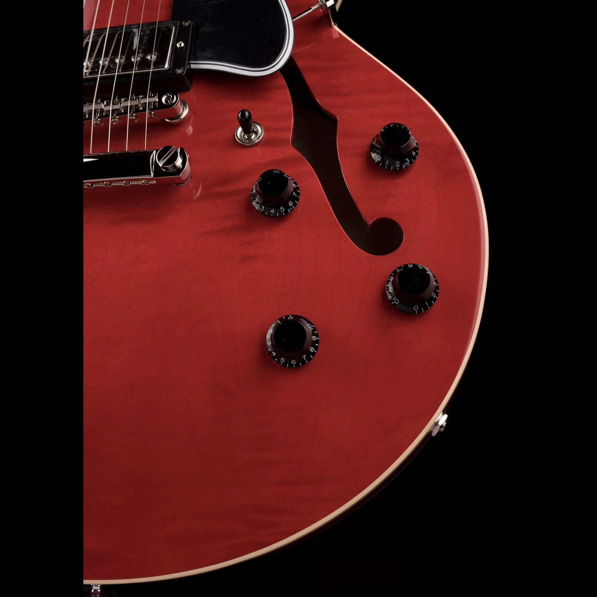 Heritage Standard H-535 Semi-Hollow Trans Cherry Electric Guitar with Case - Image 8