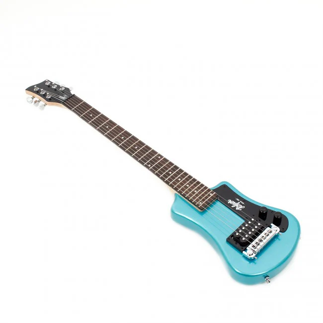 Hofner Shorty Travel Guitar Blue With Gig Bag - Image 4