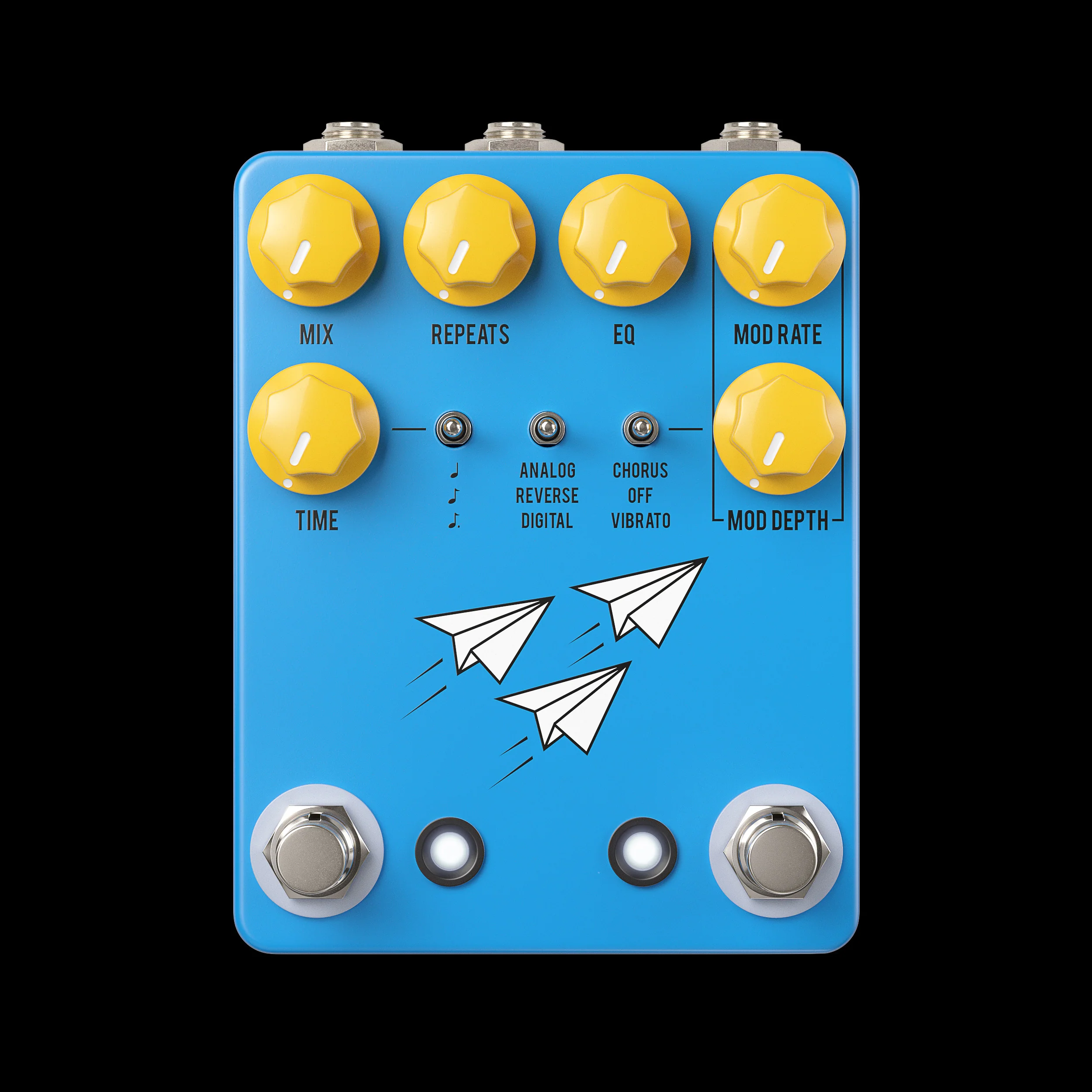 JHS Flight Delay Blue Chorus/Vibrato/Delay Pedal