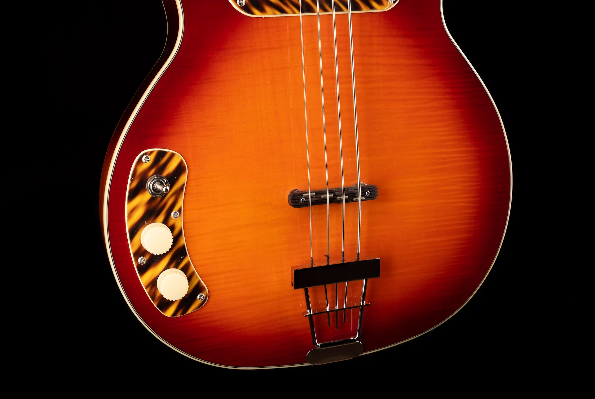 Kay Vintage Reissue K162LH-VS Left Handed Pro Bass Honey Sunburst with Hard Case - Image 4